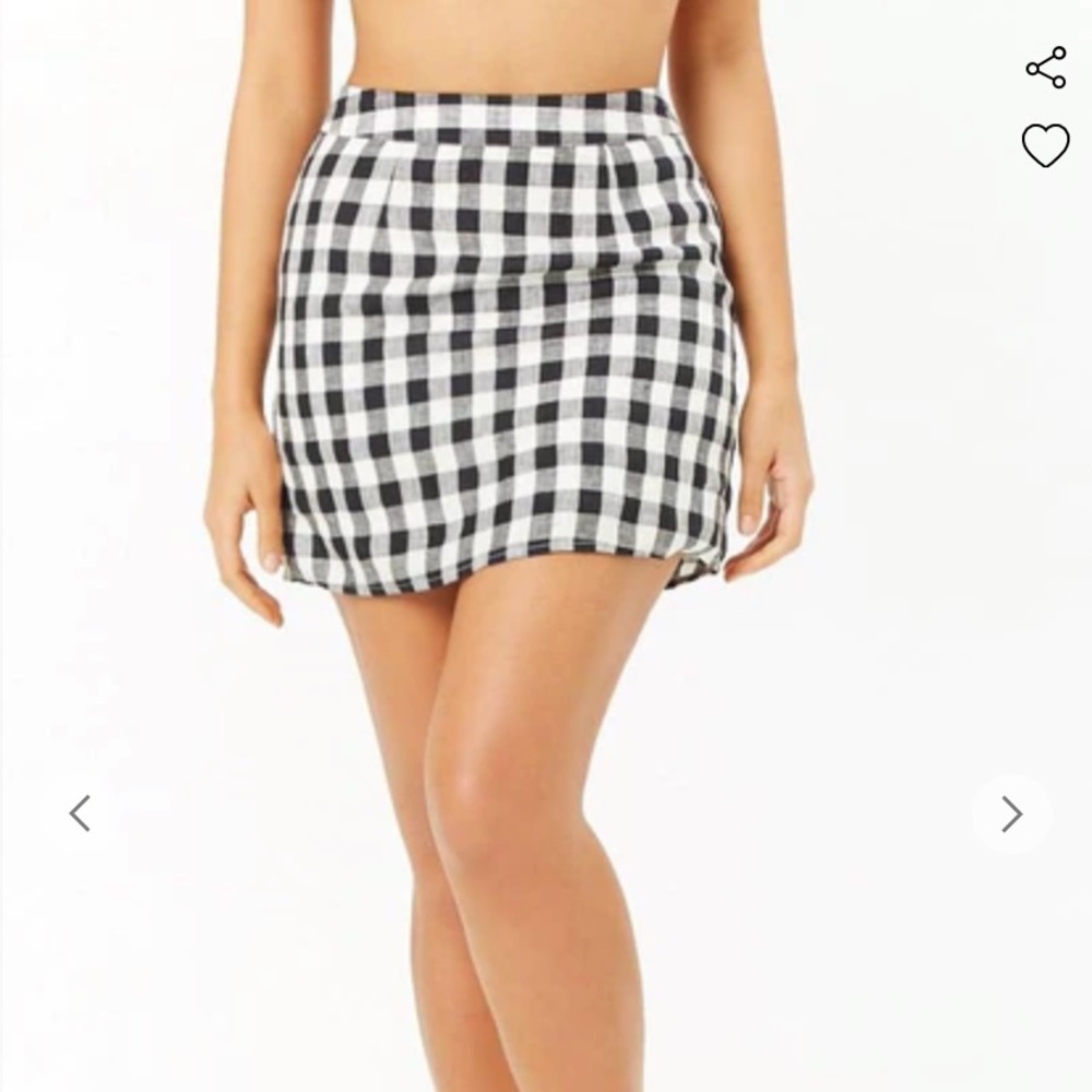 forever 21 gingham linen skirt XL